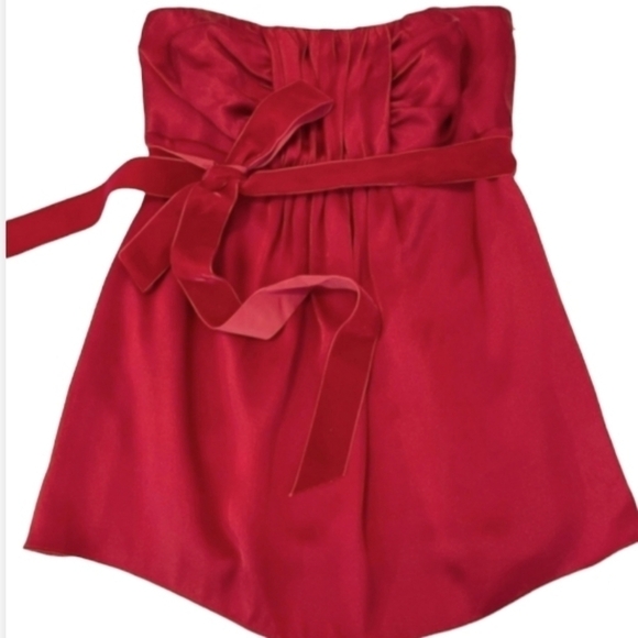 NEW! BANANA REPUBLIC Silk Strapless Fit & Flare Blouse 0. - Picture 2 of 9